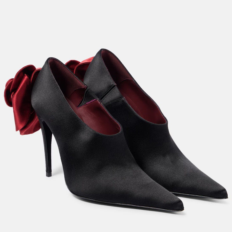 Red flower fashion boots