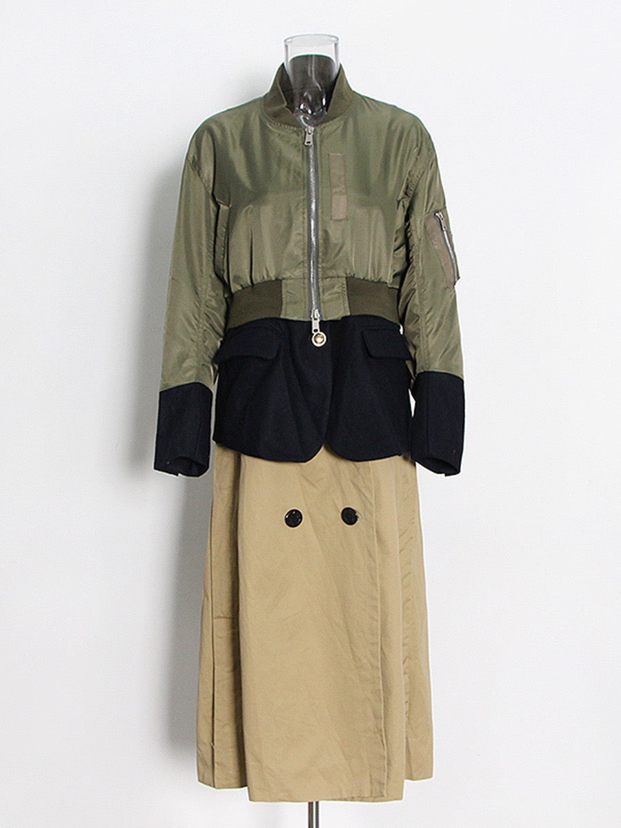 Blocking trench coat