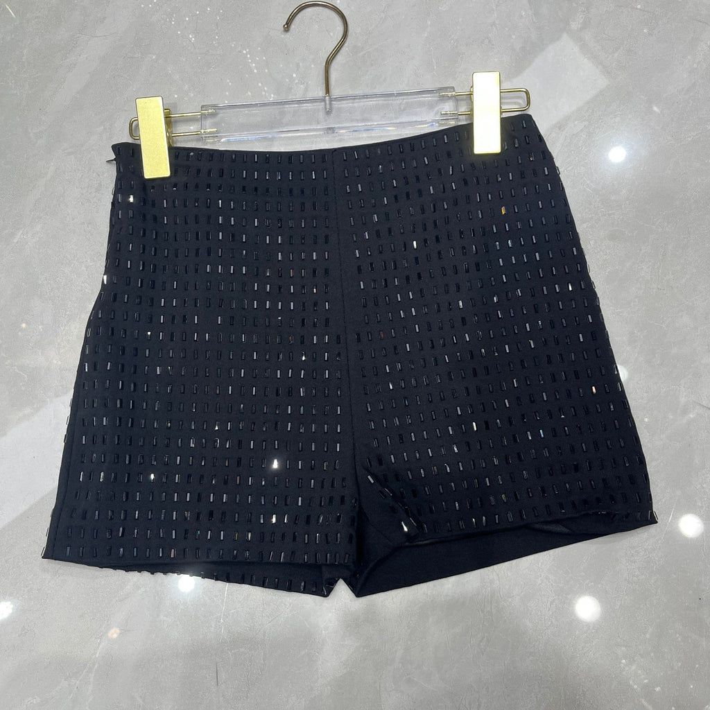 Fortune Women Glitter Mini Shorts High Waist Sparkly Shorts Slim Fit