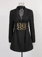 Multi layer metal buckle belt jacket