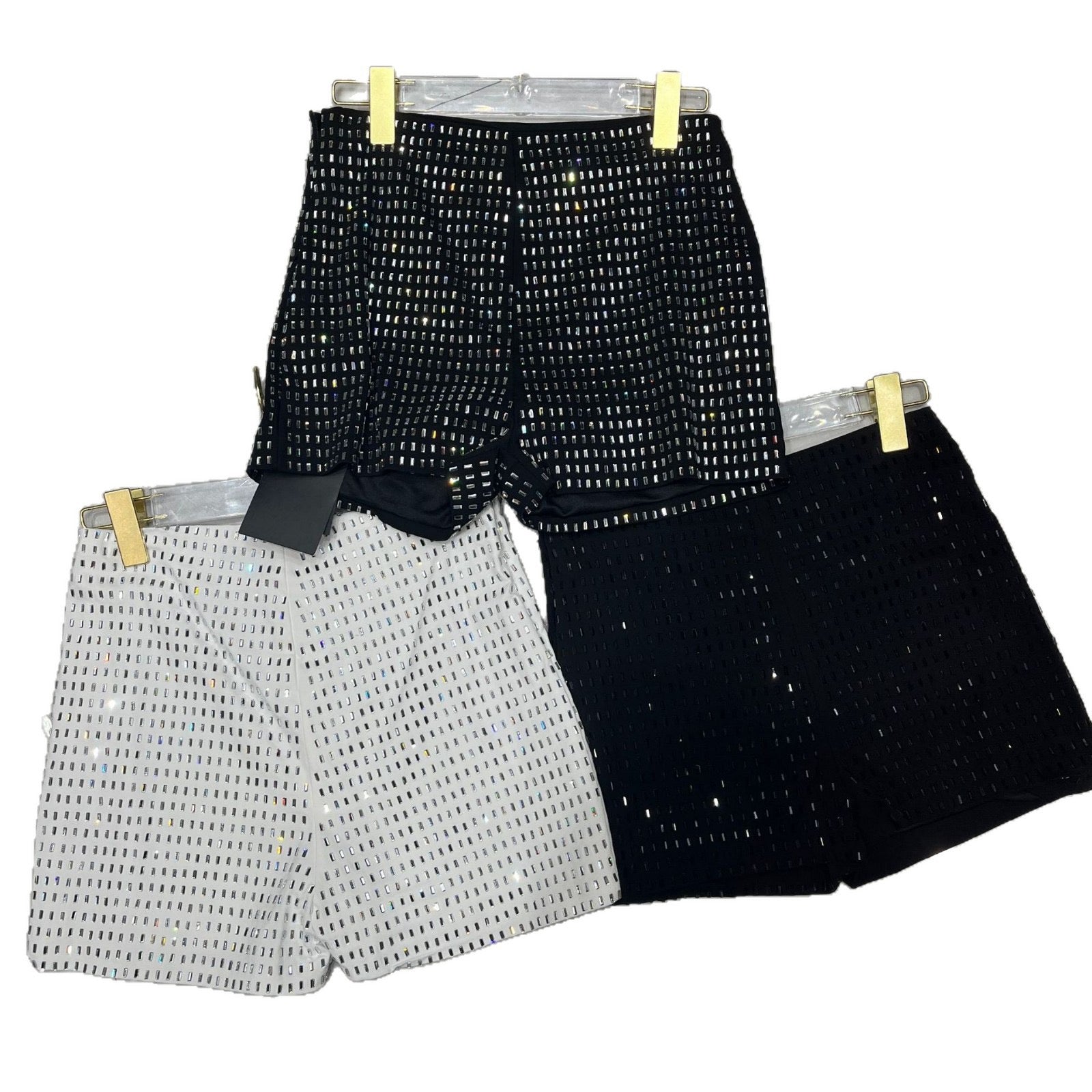 Fortune Women Glitter Mini Shorts High Waist Sparkly Shorts Slim Fit