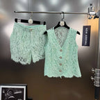 Lace shorts set