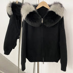 Faux fur cardigan