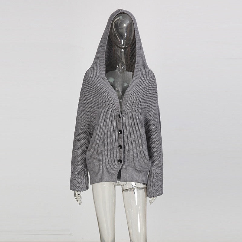 Knitted Cardigan hoodie style