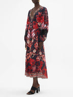 Crimson bloom dress