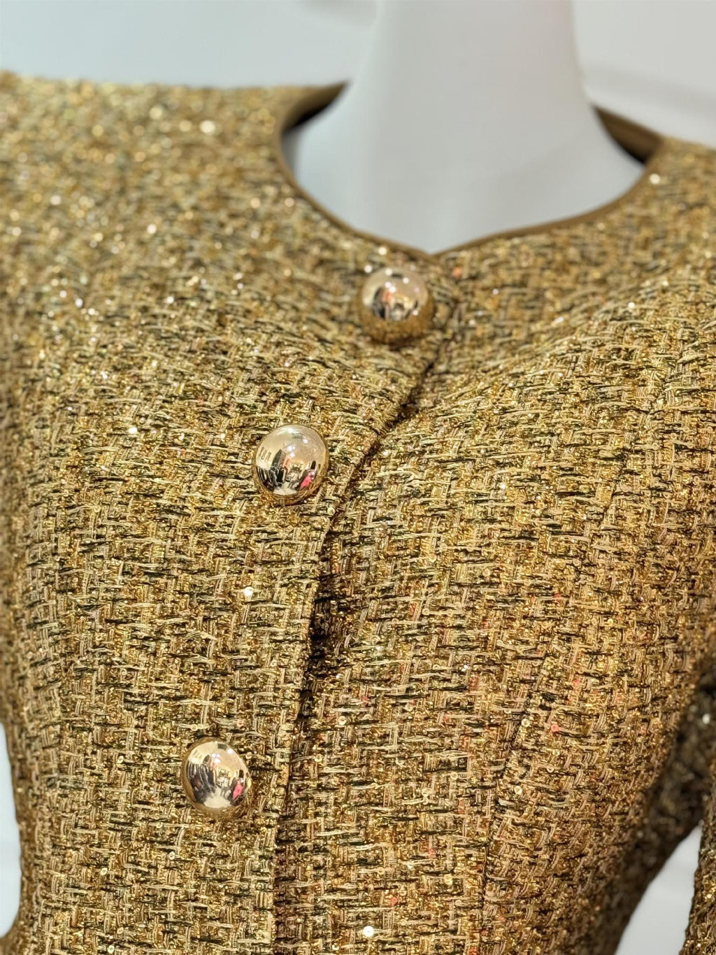 Metallic puff sleeves jacket