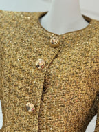 Metallic puff sleeves jacket