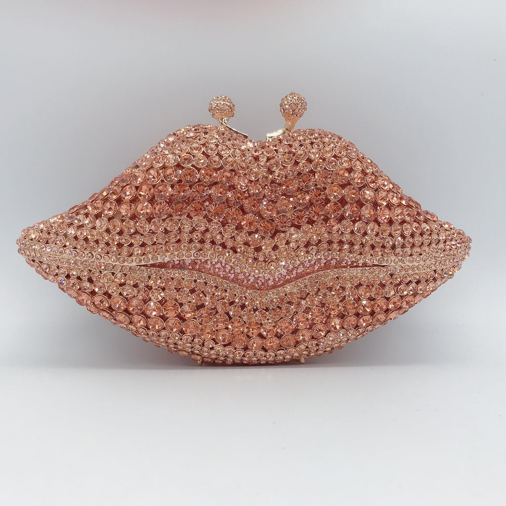 Crystal lip diamond bag