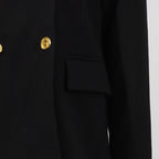 Crepe Knit Gold Button Jacket