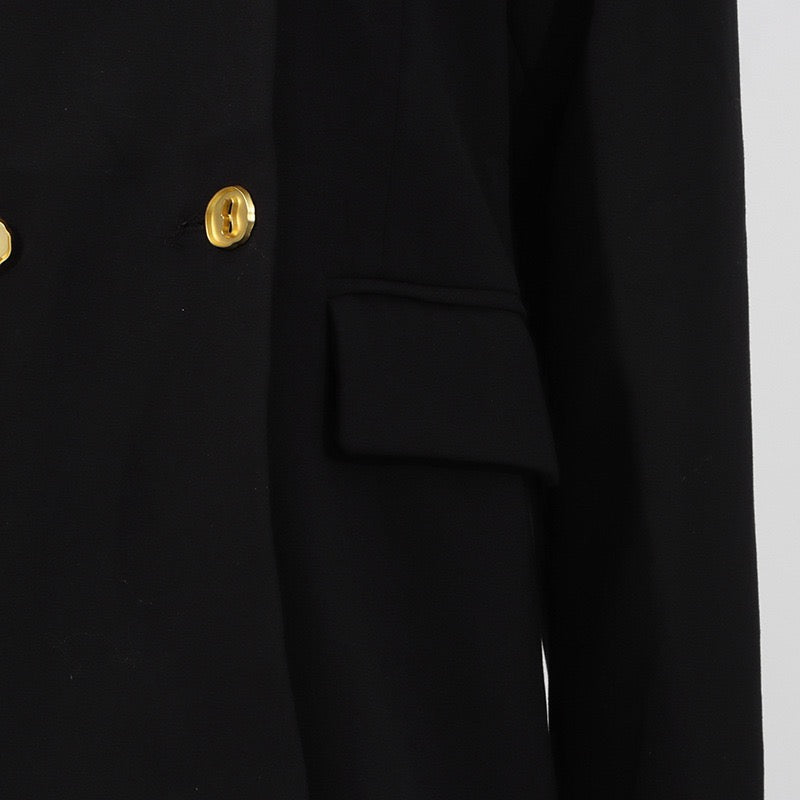 Crepe Knit Gold Button Jacket