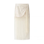 Cross fringes skirt