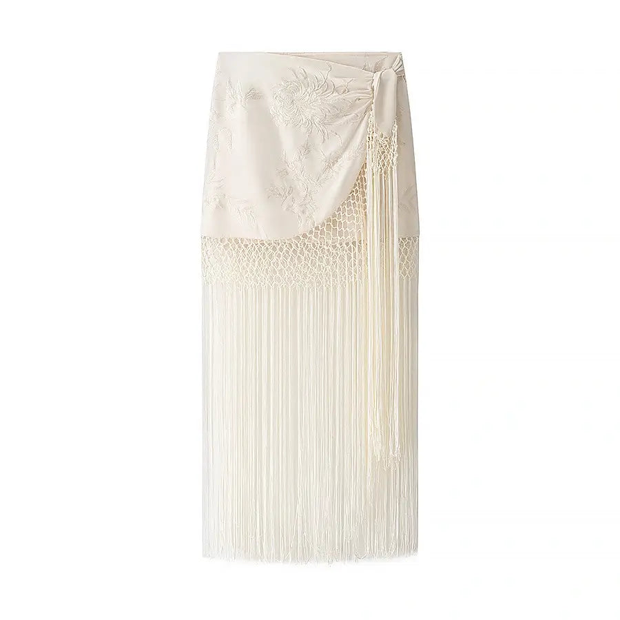 Cross fringes skirt