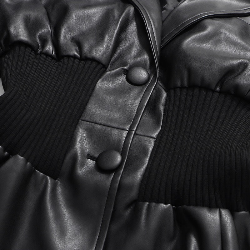 Leather waist jacket