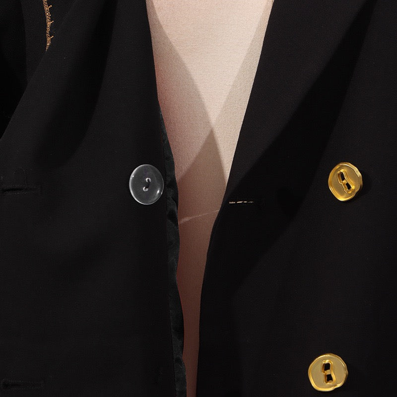 Crepe Knit Gold Button Jacket