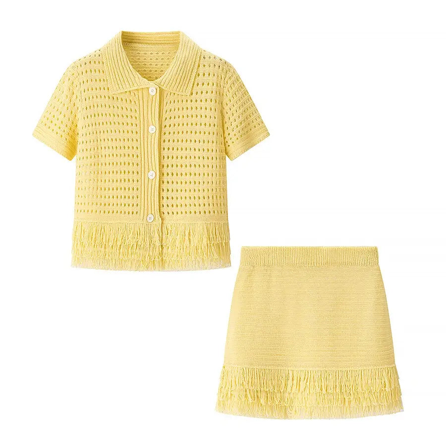 Fringes skirt set