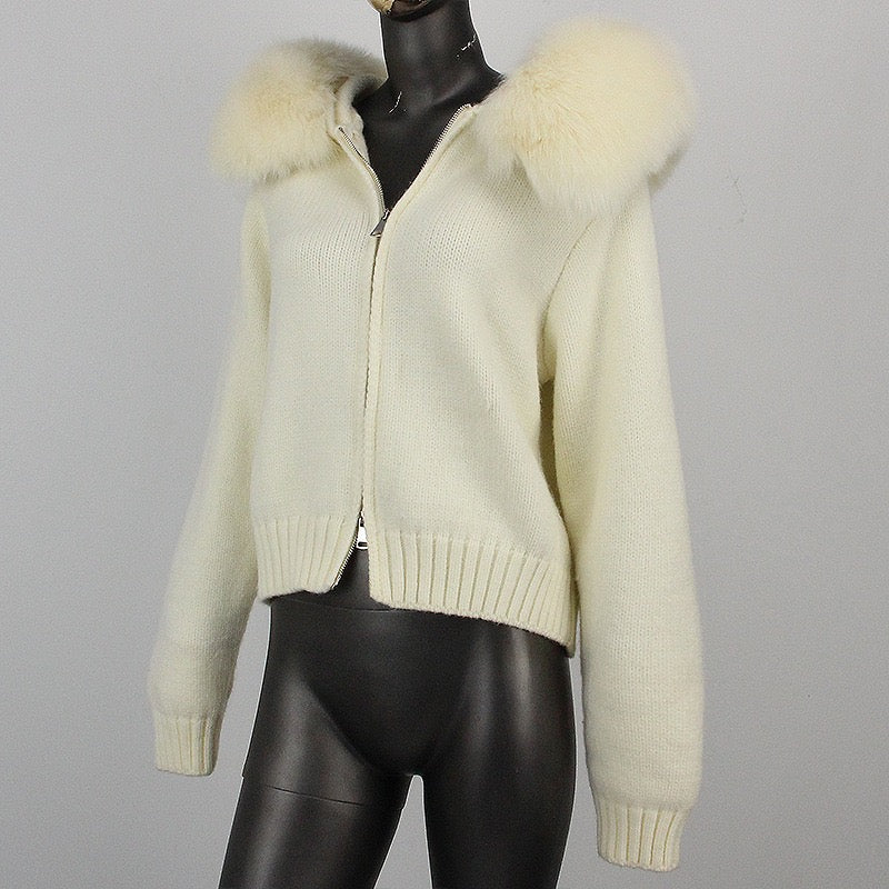 Faux fur cardigan