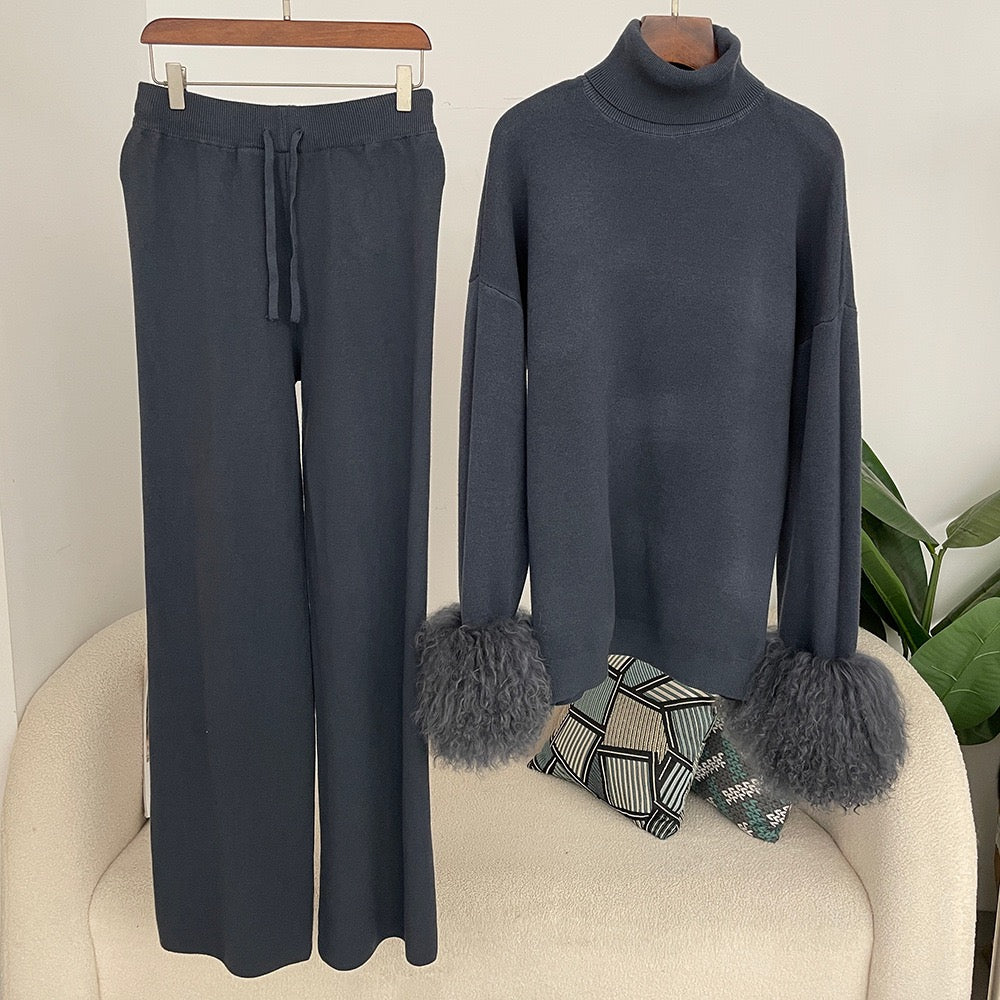 Fox fur cuffs slimming lazy joker