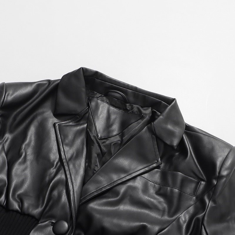 Leather waist jacket