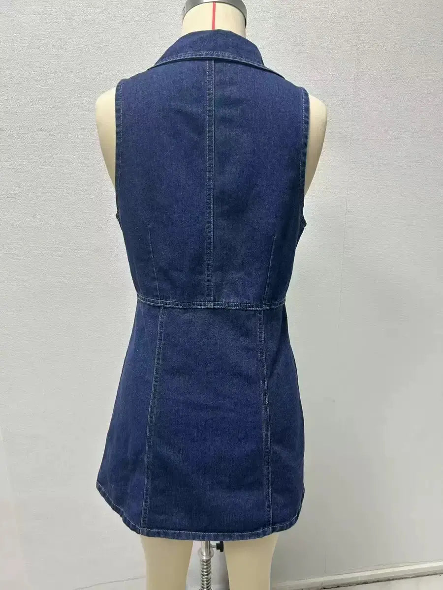 Retro denim mini dress
