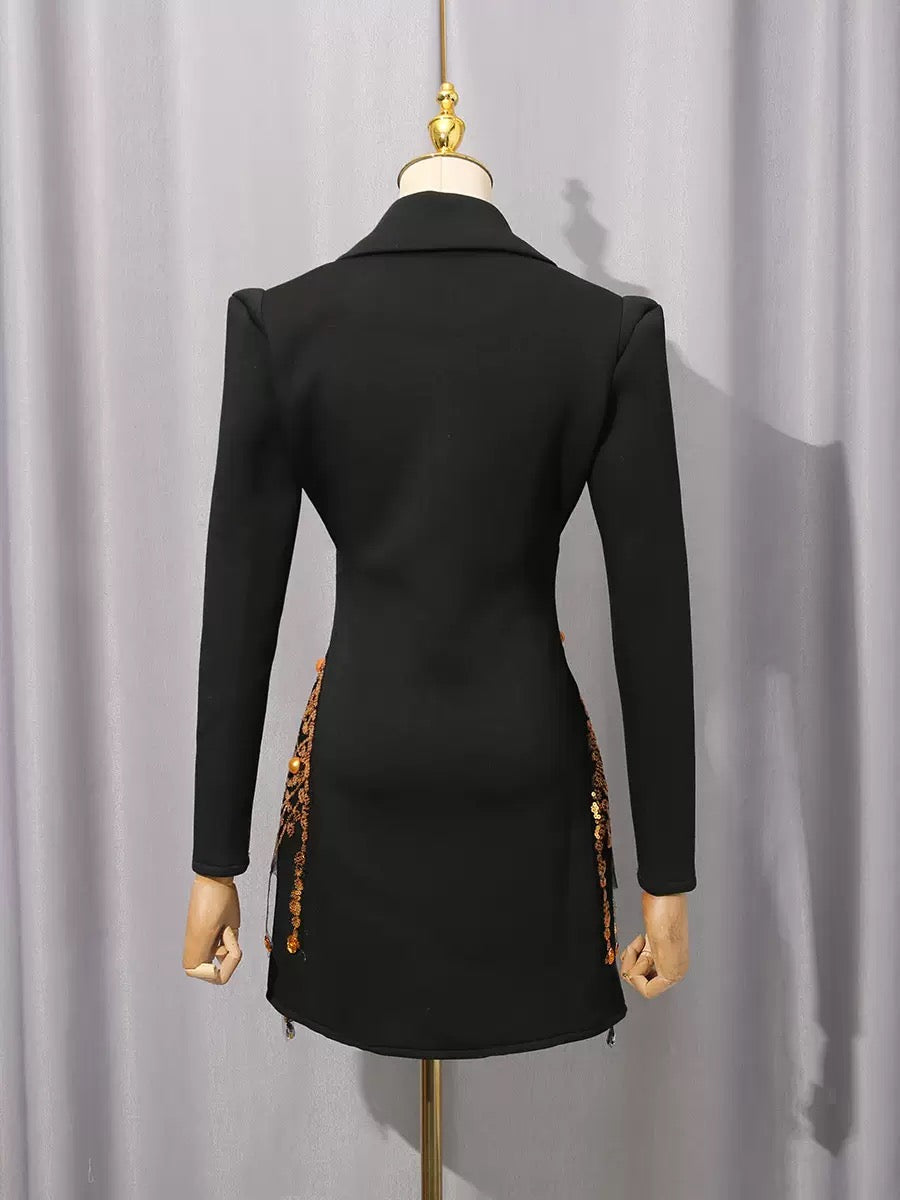 Tassels and rhinestone luxury blazer