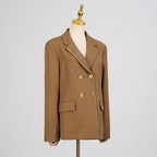 Crepe Knit Gold Button Jacket