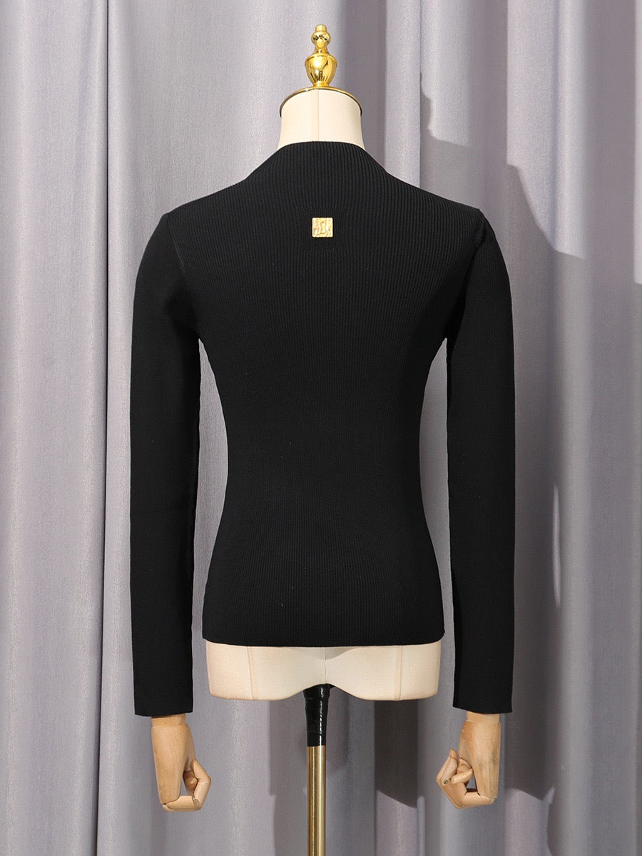 Sexy knitted turtleneck top