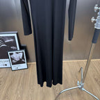 Jersey maxi dress with metallic decor at the waist