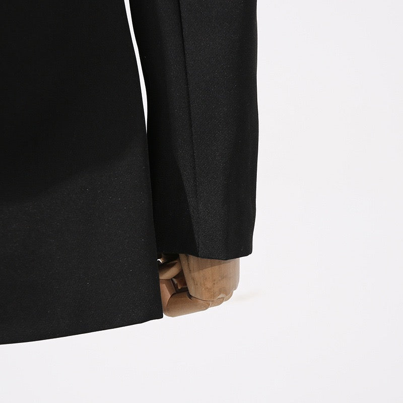 Lace design stitching blazer dress