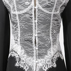 Lace design stitching blazer dress