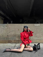 Umbrella leather jacket