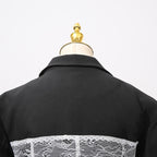 Lace design stitching blazer dress