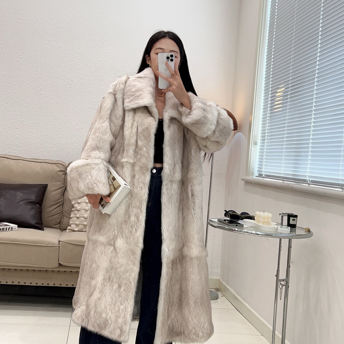 Long fur coat