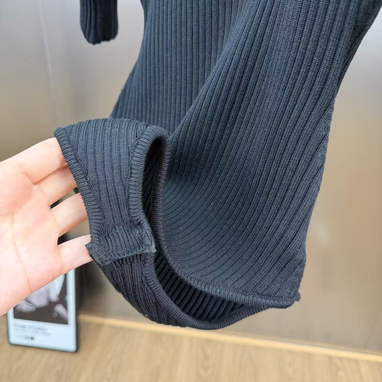 Lapel ribbed belted skirt with top