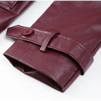 faux leather trench coat