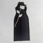 New flower encrusted diamond feather dress