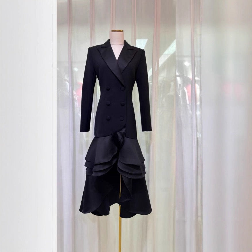 Collar elegant waist slim fit hip fish