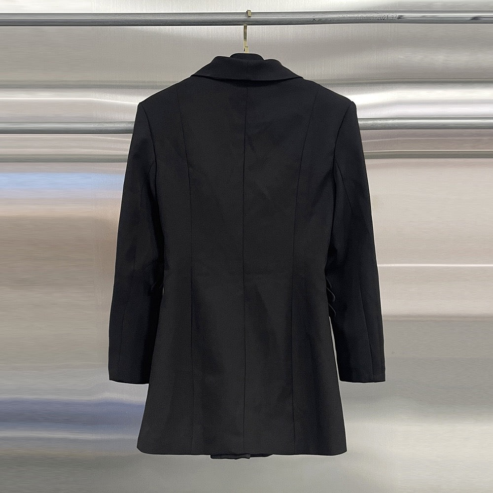 Multi layer metal buckle belt jacket