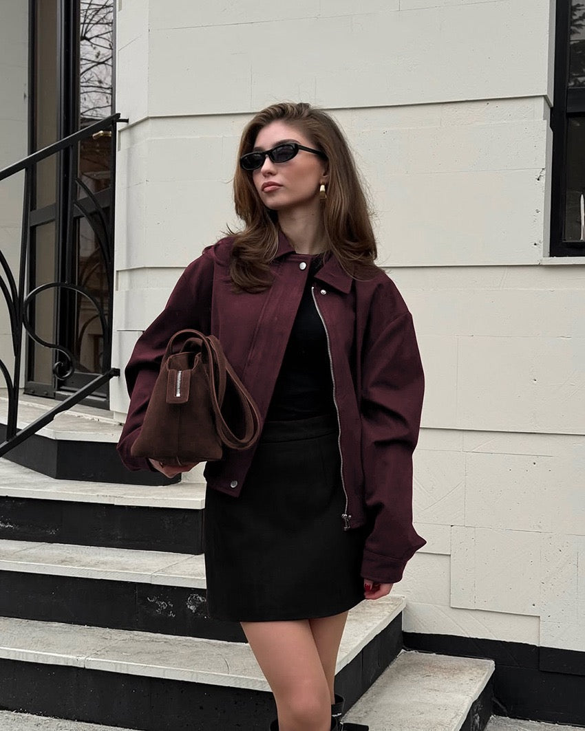 suede bomber jacket