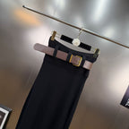 Lapel ribbed belted skirt with top