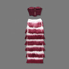 Burgundy dream ruffle dress