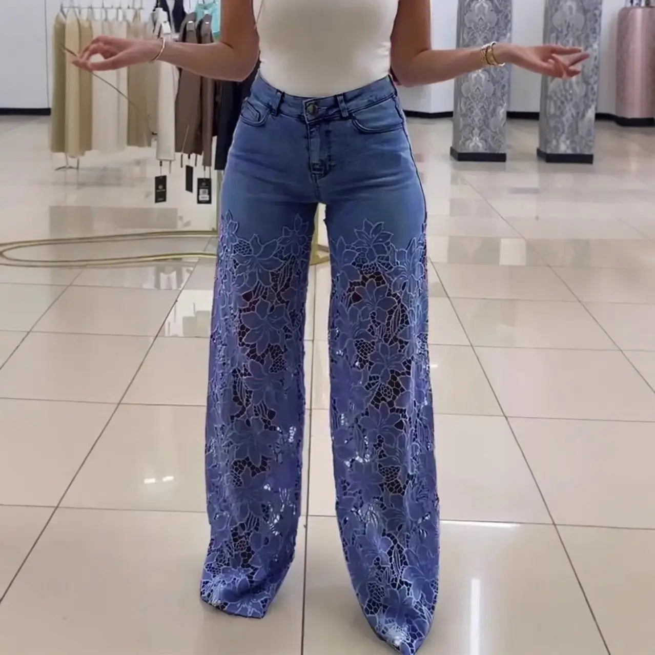 Lace jeans