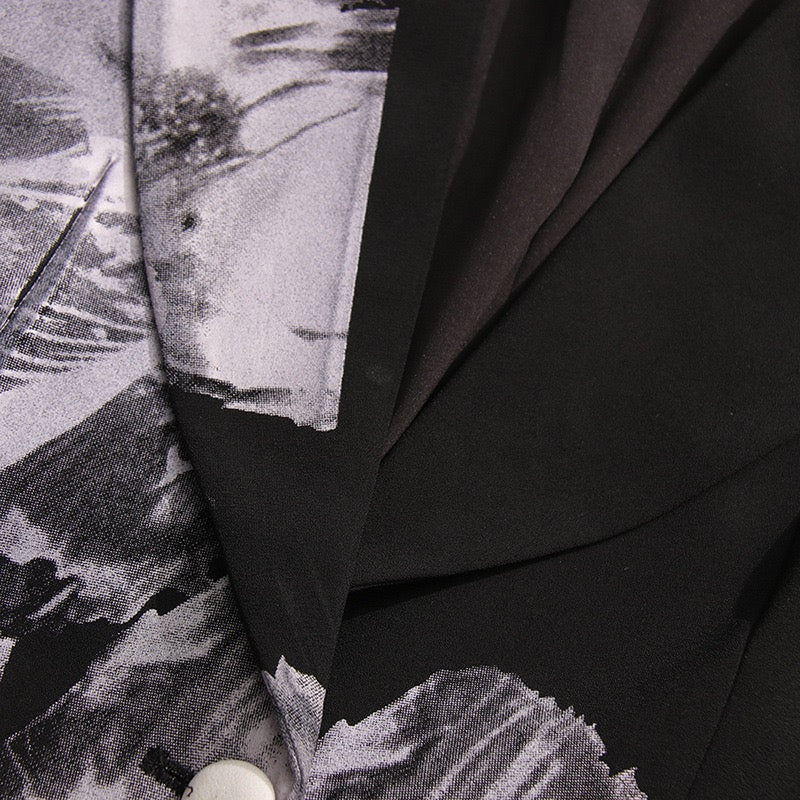 Elegant asymmetric suit