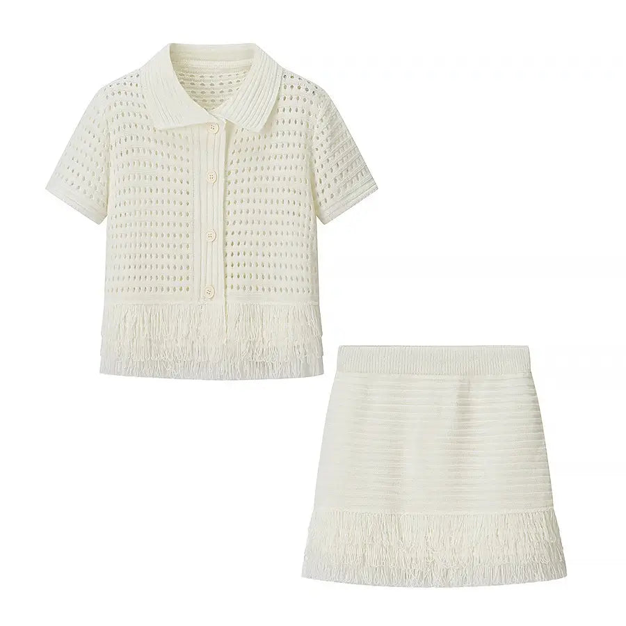 Fringes skirt set