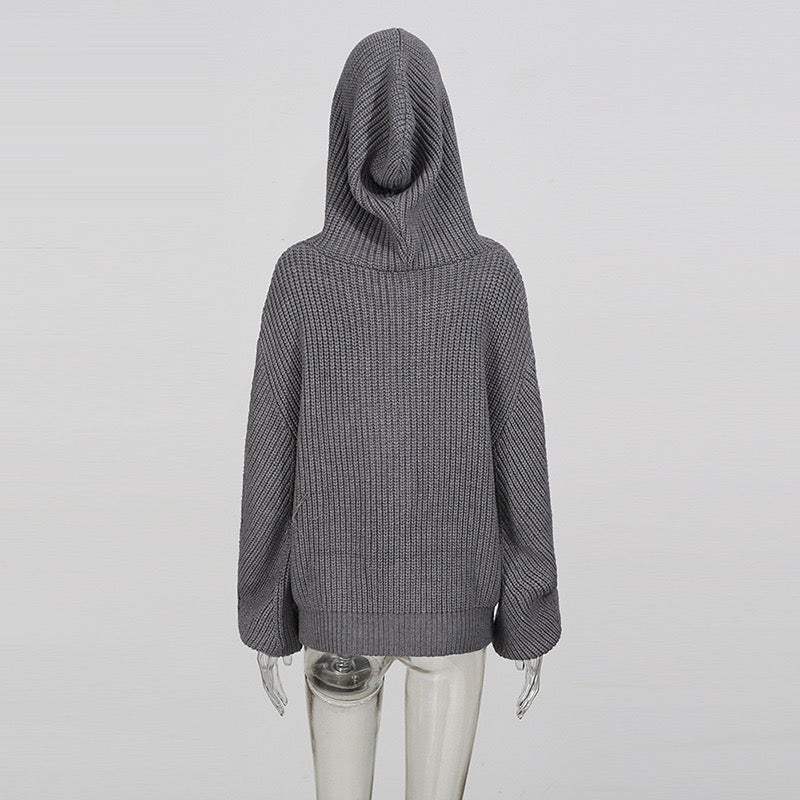 Knitted Cardigan hoodie style