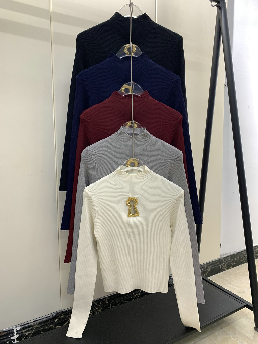 Sexy knitted turtleneck top