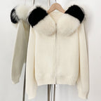Faux fur cardigan