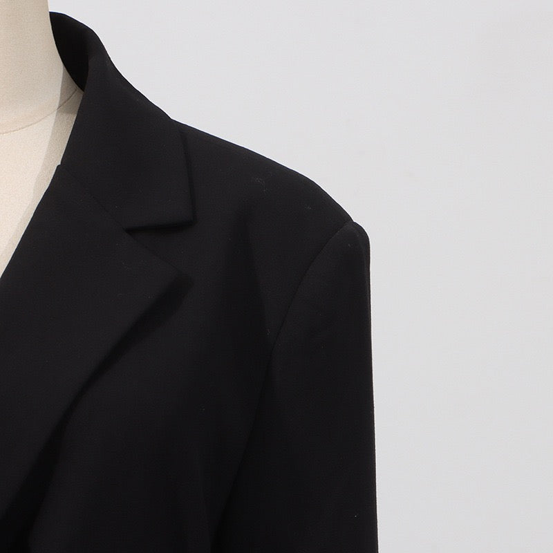 Crepe Knit Gold Button Jacket