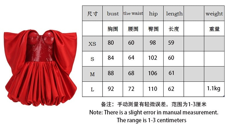 Red shinning sequins