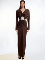 Sexy socialite style plated rhinestone