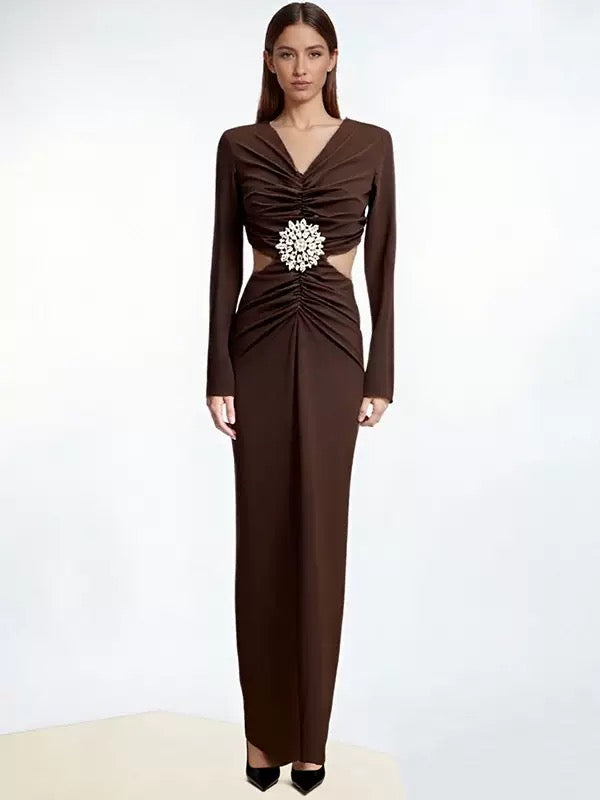 Sexy socialite style plated rhinestone